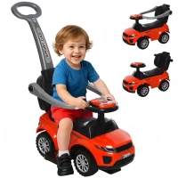 Aosom 3 in 1 Kid Ride on Push Car, Toddlers Sliding Walking Car, with Horn, Under Seat Storage, for 18-36 Months, Red(m-9)