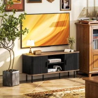 HOMCOM TV Stand Cabinet for TVs up to 55 Inches, TV Unit with Storage Shelves and Cabinets for Living Room, Black(m-1)