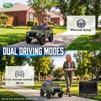 Qaba 12V Electric Car for Kids 3+ Years, Licensed Land Rover Defender Toddler Ride on Car w/ Remote Control, Green(m-6)