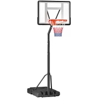Soozier Portable Basketball Hoop System Stand with Backboard, Wheels, Height Adjustable 8FT-10FT for Outdoor Use, Black(m-1)