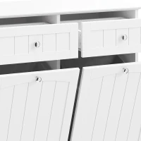 HOMCOM Laundry Cabinet with 2 Removable Laundry Bags, Tilt-Out Laundry Hamper with 2 Drawers, White(m-9)