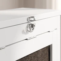 HOMCOM Fold-out Computer Desk with Storage Shelves, Bag, Wall Mount Home Office Desk, Writing Study Table with Bookshelf, White(m-12)
