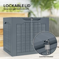 Outsunny 30 Gallon Deck Box, Resin Outdoor Storage Box with Handles, Waterproof and UV Resistant Storage Container, Light Grey(m-6)