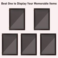 HOMCOM 24" x 32" Hockey Jersey Frame, Jersey Shadow Box for Basketball, Football, Baseball, Brown(m-5)