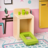 Qaba Wooden Doll House, Large 3-Storey Modern Dollhouse with 6 Rooms and 10 Accessories, for Girls Boys 3-6 Years, Pink(m-11)