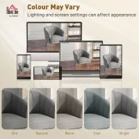 HOMCOM Fabric Armchair, Modern Accent Chair with Gold Metal Legs for Living Room, Bedroom, Home Office, Grey(m-10)
