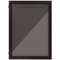HOMCOM 24" x 32" Hockey Jersey Frame, Jersey Shadow Box for Basketball, Football, Baseball, Brown(m-2)