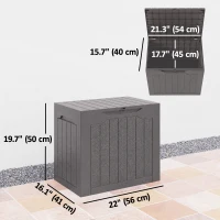 Outsunny 30 Gallon Deck Box, Resin Outdoor Storage Box with Handles, Waterproof and UV Resistant Storage Container(m-3)
