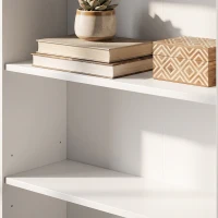 HOMCOM Fold-out Computer Desk with Storage Shelves, Bag, Wall Mount Home Office Desk, Writing Study Table with Bookshelf, White(m-11)