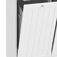 HOMCOM Laundry Cabinet with 2 Removable Laundry Bags, Tilt-Out Laundry Hamper with 2 Drawers, White(m-10)