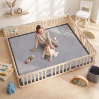 Qaba Baby Play Mat, 1.2" Thick, 71" x 59", Soft Flannel, Water-Resistant, Non-Slip Backing for Crawling Playing, Dark Grey(m-1)