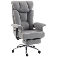 HOMCOM 550lbs Big and Tall Office Chair, Heavy Duty Executive Desk Chair with Adjustable Padded Armrests and High Back, Grey(m-2)