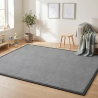 Qaba 1.2" Thick Baby Play Mat, 110" x 79" Playpen Mat, Non-Slip, Water-Resistant, Soft Flannel for Crawling, Dark Gray(m-8)