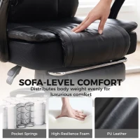 HOMCOM Big and Tall Office Chair with Adjustable Headrest, 500 lbs, Wide Seat, Lumbar Support, Desk Chair, Footrest(m-5)
