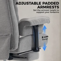 HOMCOM 550lbs Big and Tall Office Chair, Heavy Duty Executive Desk Chair with Adjustable Padded Armrests and High Back, Grey(m-7)
