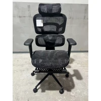 HOMCOM Ergonomic Office Chair with Lumbar Support, 2D Headrest, Mesh Reclining Desk Chair with Footrest, Swivel Wheels, Black(m-8)