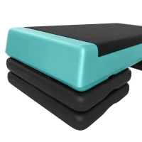 Soozier Adjustable Exercise Step Platform, 3-Level with Risers 4", 6", 8" Aerobic Stepper, 550lbs Weight Capacity, Green(m-9)