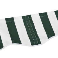 Outsunny 11' x 10' Retractable Awning Fabric Replacement Outdoor Sunshade Canopy Awning Cover, UV Protection, Green and White(m-7)