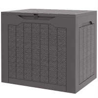 Outsunny 30 Gallon Deck Box, Resin Outdoor Storage Box with Handles, Waterproof and UV Resistant Storage Container(m-2)