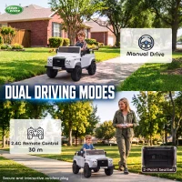 Qaba 12V Electric Car for Kids 3+ Years, Licensed Land Rover Defender Toddler Ride on Car w/ Remote Control, White(m-6)