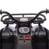Qaba 12V Kids ATV, Electric Ride On Quad with Dual Motors, Soft Start, Battery Display, Music, Lights for 3-8 Years, Black(m-8)