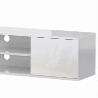 HOMCOM Floating TV Stand Cabinet for TVs up to 60", Wall Mounted TV Unit with Open Shelf, Storage Cupboards, White(m-9)