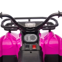 Qaba 12V Kids ATV, Electric Ride On Quad with Dual Motors, Soft Start, Battery Display, Music, Lights for 3-8 Years, Pink(m-8)