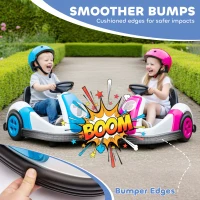 Qaba 6V Bumper Car, Electric Car for Kids with Slow Start, 360° Spin, Music and Horn for 37-72 Months, Blue(m-6)