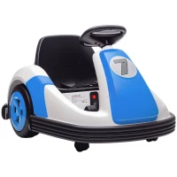 Qaba 6V Bumper Car, Electric Car for Kids with Slow Start, 360° Spin, Music and Horn for 37-72 Months, Blue(m-13)