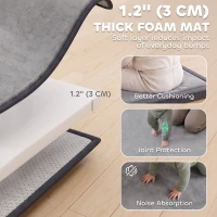 Qaba Baby Play Mat, 1.2" Thick, 71" x 59", Soft Flannel, Water-Resistant, Non-Slip Backing for Crawling Playing, Dark Grey(m-4)