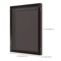 HOMCOM 24" x 32" Hockey Jersey Frame, Jersey Shadow Box for Basketball, Football, Baseball, Brown(m-3)