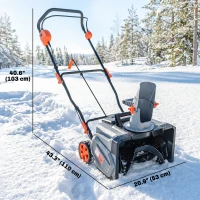 Outsunny 40V 18" Cordless Snow Blower with PU Auger, 1400W Brushless Motor, 12" Depth, Two 4.0Ah Batteries, A Fast Charger(m-3)