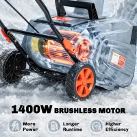 Outsunny 40V 18" Cordless Snow Blower with PU Auger, 1400W Brushless Motor, 12" Depth, Two 4.0Ah Batteries, A Fast Charger(m-6)