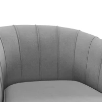 HOMCOM Fabric Armchair, Modern Accent Chair with Gold Metal Legs for Living Room, Bedroom, Home Office, Grey(m-6)