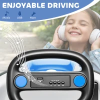 Qaba 6V Bumper Car, Electric Car for Kids with Slow Start, 360° Spin, Music and Horn for 37-72 Months, Blue(m-7)
