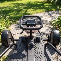 Qaba 24V Electric Drift Go Kart for Kids with Dual Motors, Soft Start, PU Wheels, 7.5MPH High Speed, for Ages 6+, White(m-8)