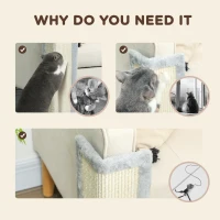 PawHut Cat Scratching Post for Indoor Kittens, 22"H Cat Scratch Post with Sisal Scratching Pad, Stable Base(m-6)