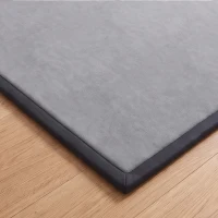 Qaba 1.2" Thick Baby Play Mat, 71" x 59" Playpen Mat, Non-Slip, Water-Resistant, Soft Flannel for Crawling Playing, Dark Gray(m-9)