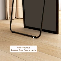 HOMCOM 64"x20" Full Length Mirror, Tempered Glass Floor Mirror with Stand, Standing, Hanging or Leaning Against Wall, Black(m-6)