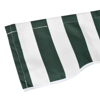 Outsunny 11' x 10' Retractable Awning Fabric Replacement Outdoor Sunshade Canopy Awning Cover, UV Protection, Green and White(m-10)
