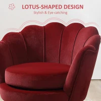 HOMCOM Modern Accent Chair, Velvet-Touch Fabric Leisure Club Chair with Gold Metal Legs for Bedroom, Wine Red(m-4)