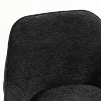 HOMCOM Bar Stools Set of 2 Chenille Barstools Counter Height Bar Chairs Backrest Footrest Black(m-9)