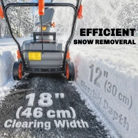 Outsunny 40V 18" Cordless Snow Blower with PU Auger, 1400W Brushless Motor, 12" Depth, Two 4.0Ah Batteries, A Fast Charger(m-4)