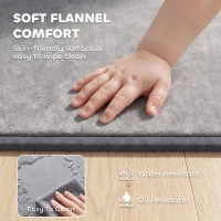 Qaba Baby Play Mat, 1.2" Thick, 71" x 59", Soft Flannel, Water-Resistant, Non-Slip Backing for Crawling Playing, Dark Grey(m-5)