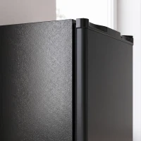 HOMCOM 3.2 Cu Ft Mini Fridge with Chiller Box, Single Door Compact Refrigerator, Adjustable Thermostat, Reversible Door, Black(m-9)