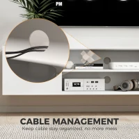 HOMCOM Floating TV Stand Cabinet for TVs up to 60", Wall Mounted TV Unit with Open Shelf, Storage Cupboards, White(m-7)