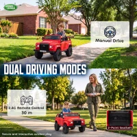 Qaba 12V Electric Car for Kids 3+ Years, Licensed Land Rover Defender Toddler Ride on Car w/ Remote Control, Red(m-6)