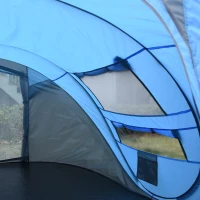 Outsunny 3 Person Camping Tent, Easy Pop Up Tent with Doors, Windows and Carry Bag, Automatic Setup Tent for Hiking, Blue(m-11)