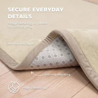 Qaba 1.2" Thick Baby Play Mat, 110" x 79" Playpen Mat, Non-Slip, Water-Resistant, Soft Flannel for Crawling, Cream White(m-6)