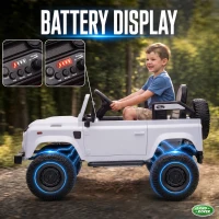 Qaba 12V Electric Car for Kids 3+ Years, Licensed Land Rover Defender Toddler Ride on Car w/ Remote Control, White(m-5)